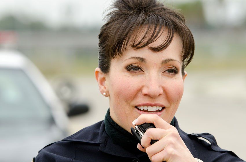 smiling police officer