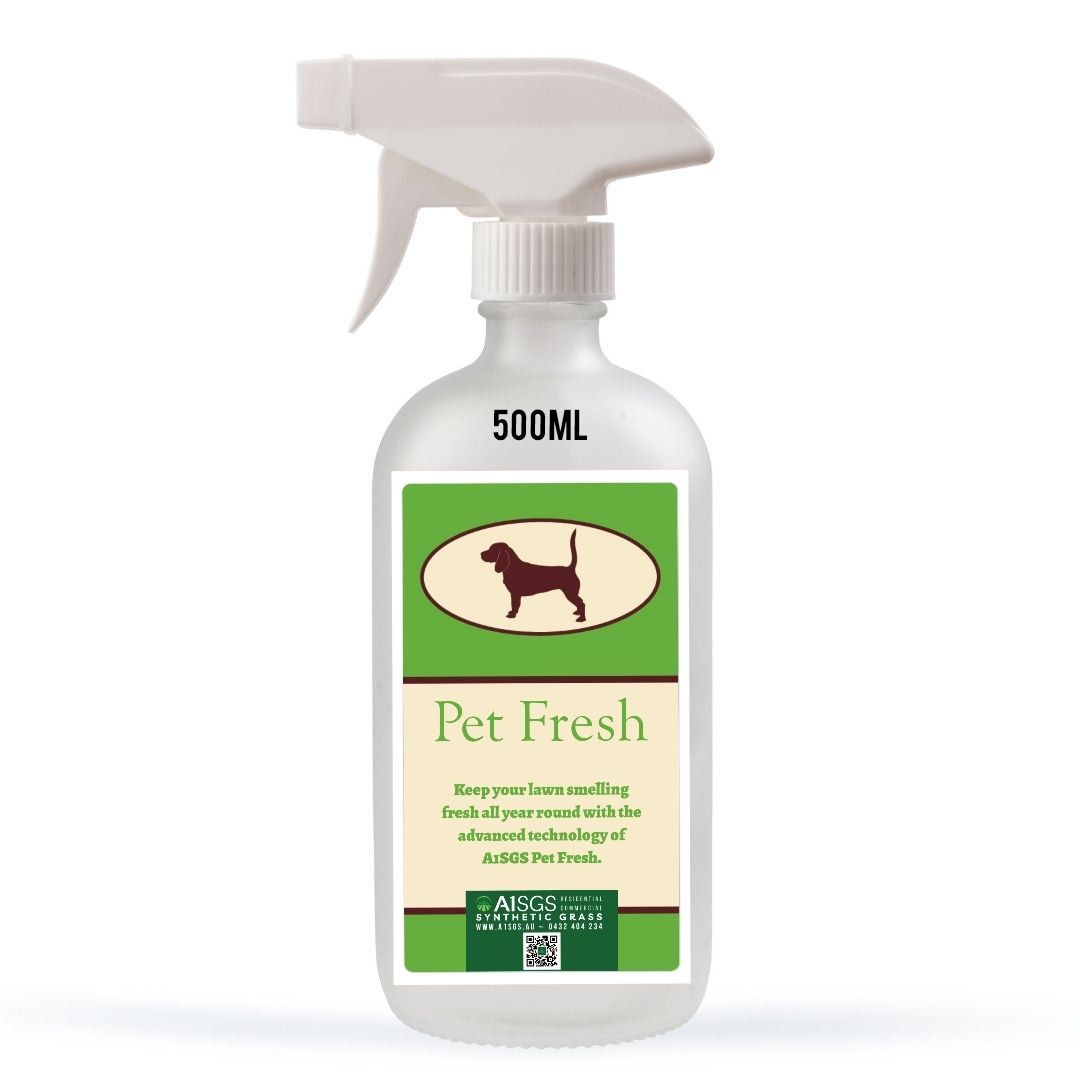 A bottle of pet fresh spray with a dog on the label