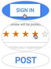 A sign in button with a review will be posted and a post button.