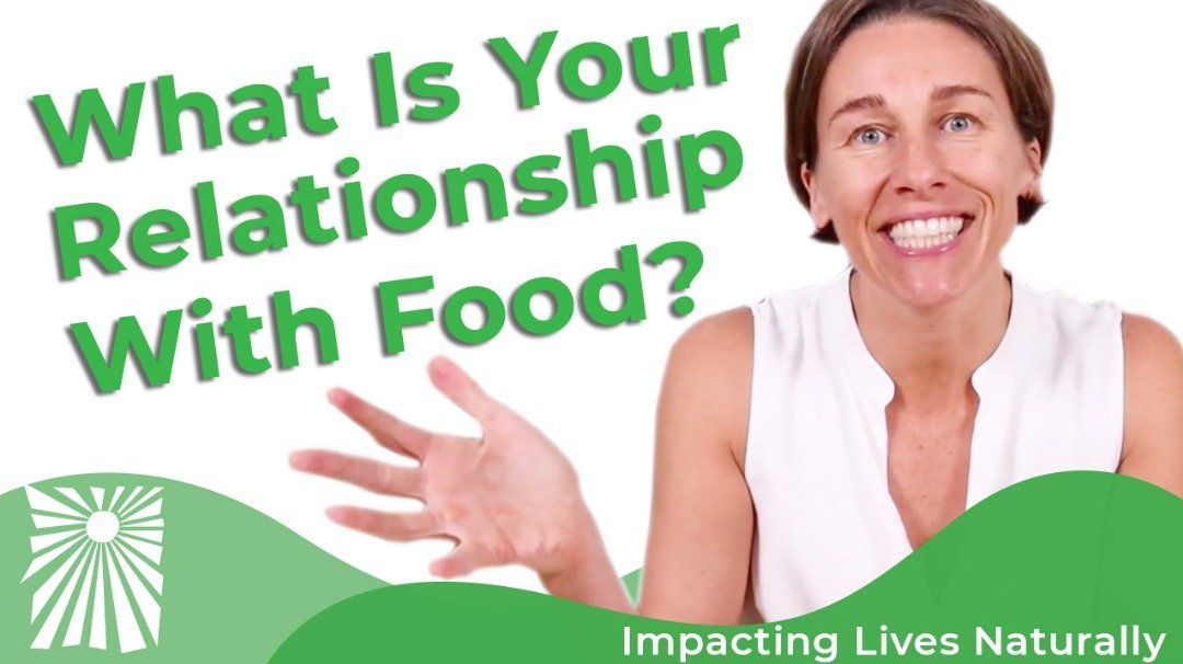 A woman is smiling and talking about her relationship with food