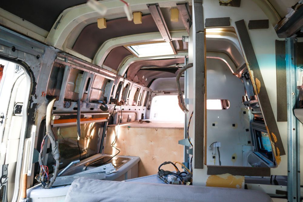 Interior of a Van Gutted for Renovation — Andy's Caravan Repairs in Harristown, QLD