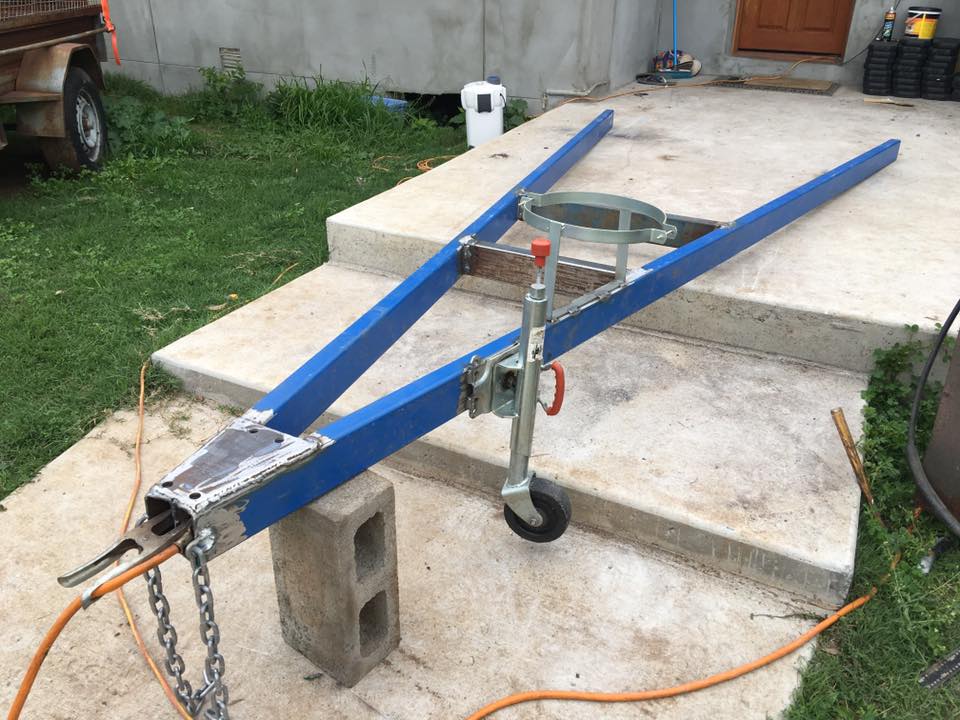 Blue Welded Trailer Frame — Andy's Caravan Repairs in Harristown, QLD