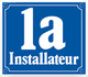 Ein blaues Schild mit der Aufschrift „1a Installateur“