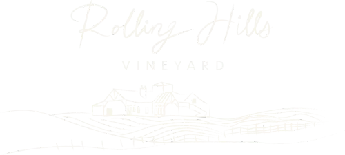 Rolling Hills Vineyard logo with a house illustration and text.