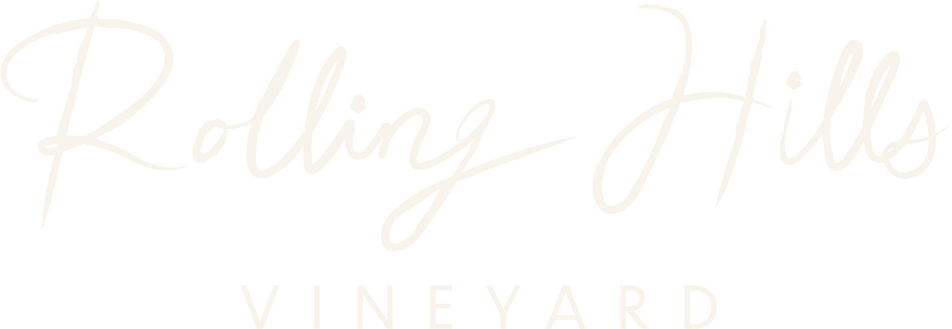 Rolling Hills Vineyard logo in script font.