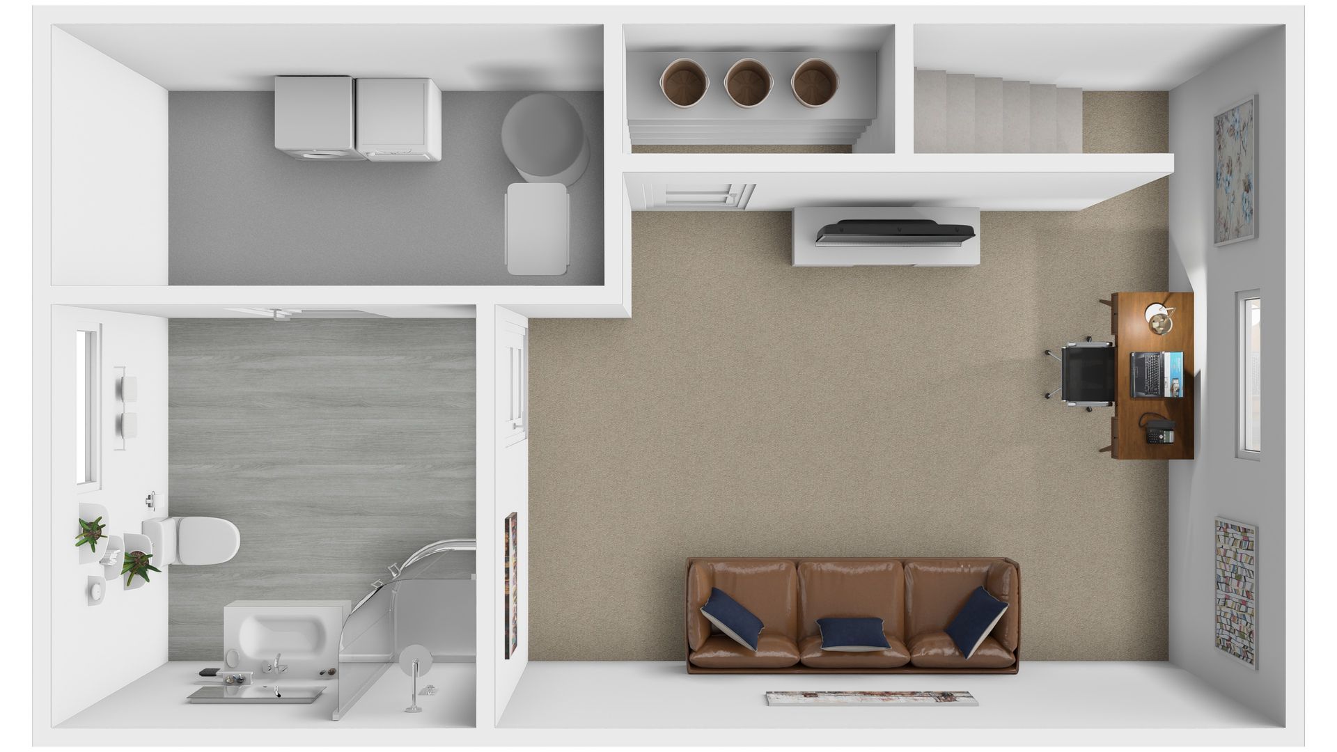 2 Bed 2.5 Bath 1474 Sqft (Finished Basement)