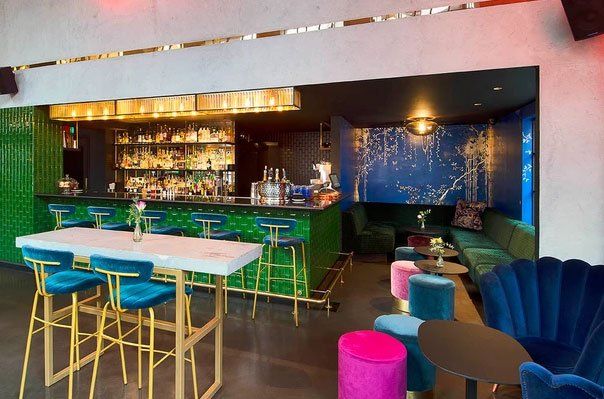 Curtain Hotel - Green Room fit-out refurbishment dining area bespoke furniture 1