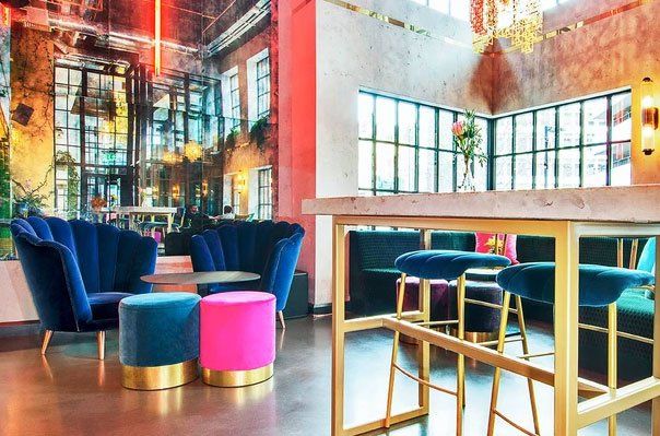 Curtain Hotel - Green Room fit-out refurbishment dining area bespoke furniture 2