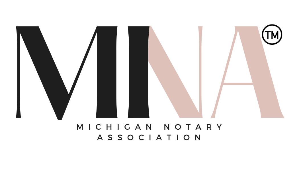 The logo of the Michigan Notary Association.