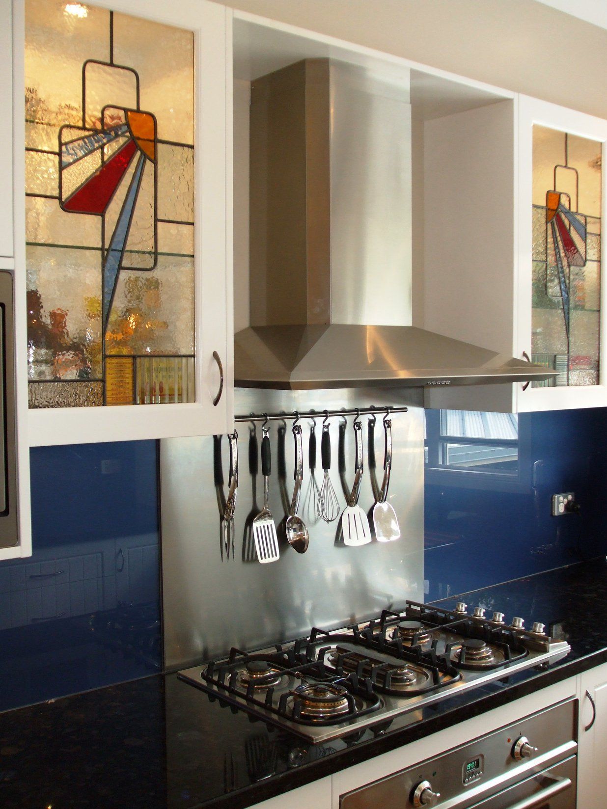 Kitchen With Stainless Steel Range Hood, Stove — Payton Kitchens in Westbrook, QLD