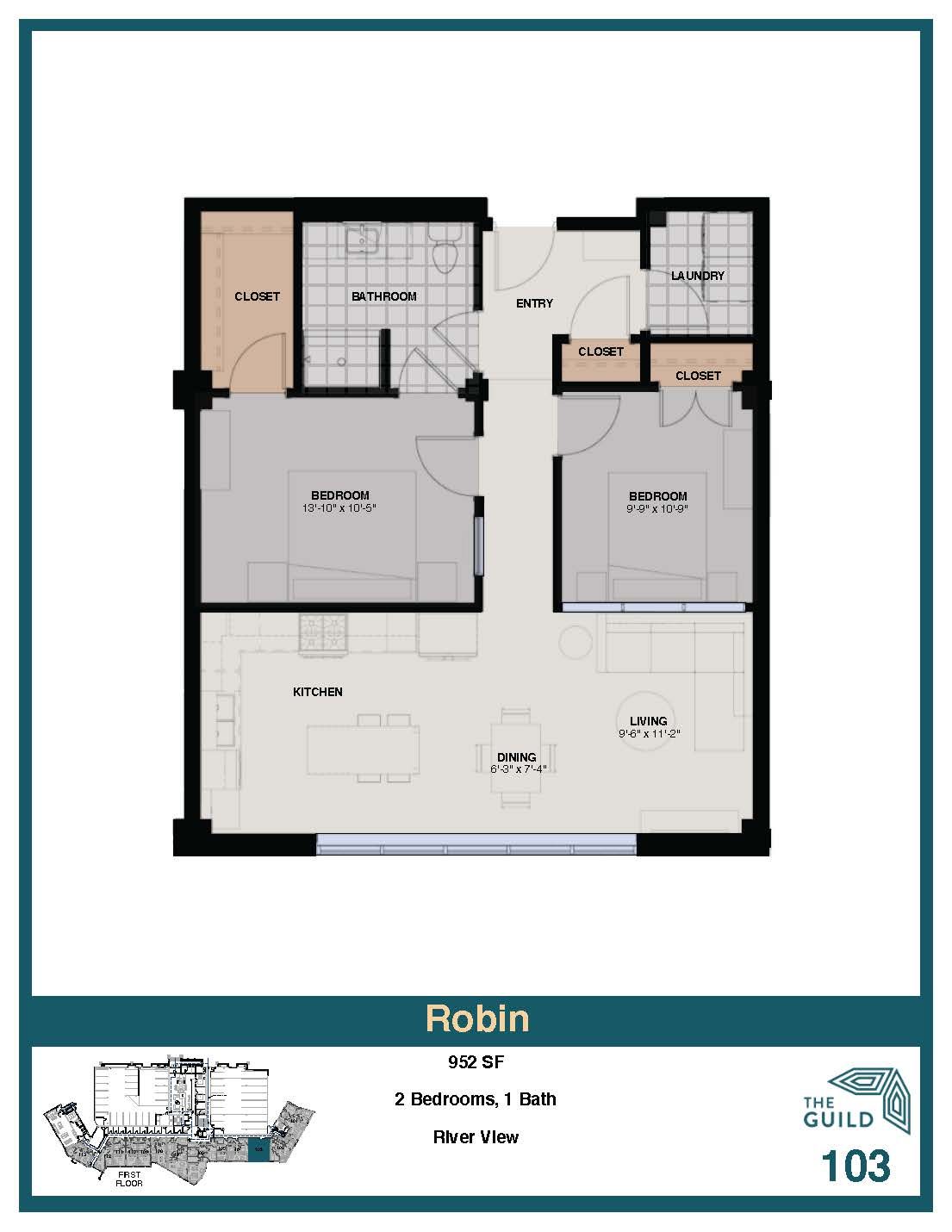 A floor plan for a house called robin