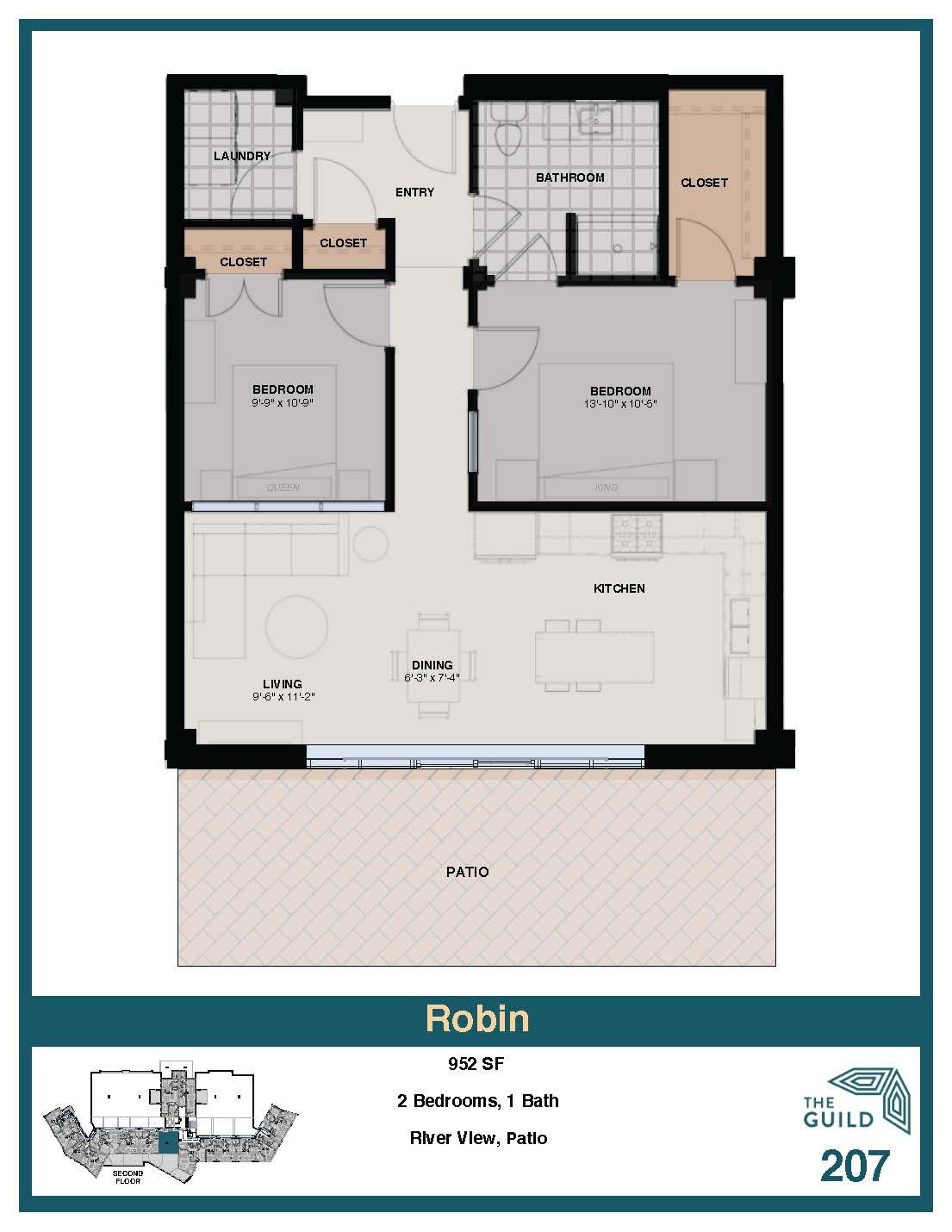 A floor plan for a house called robin