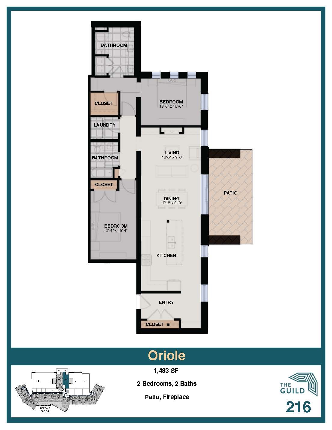 A floor plan of a apartment called wren 312