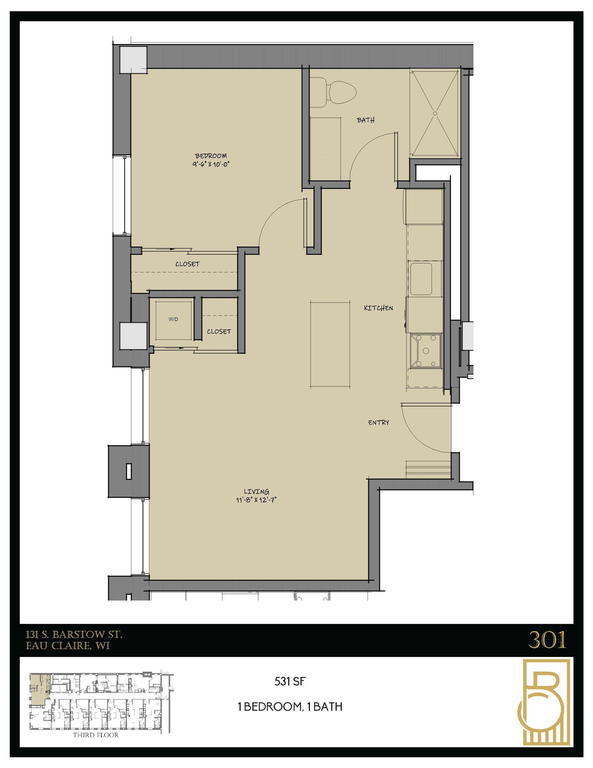 A floor plan of a house with the number 5 on it