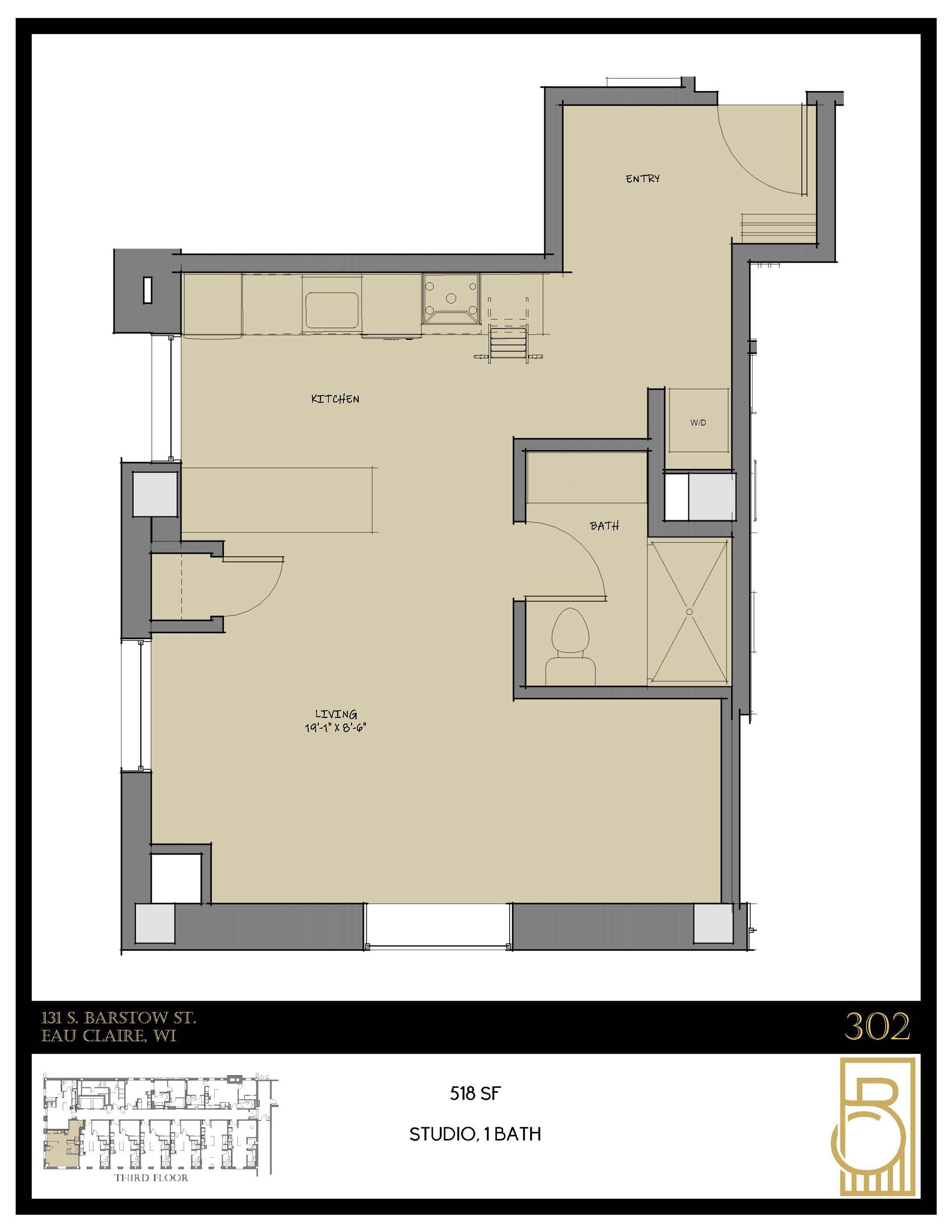 A floor plan of a house with the number 5 on it