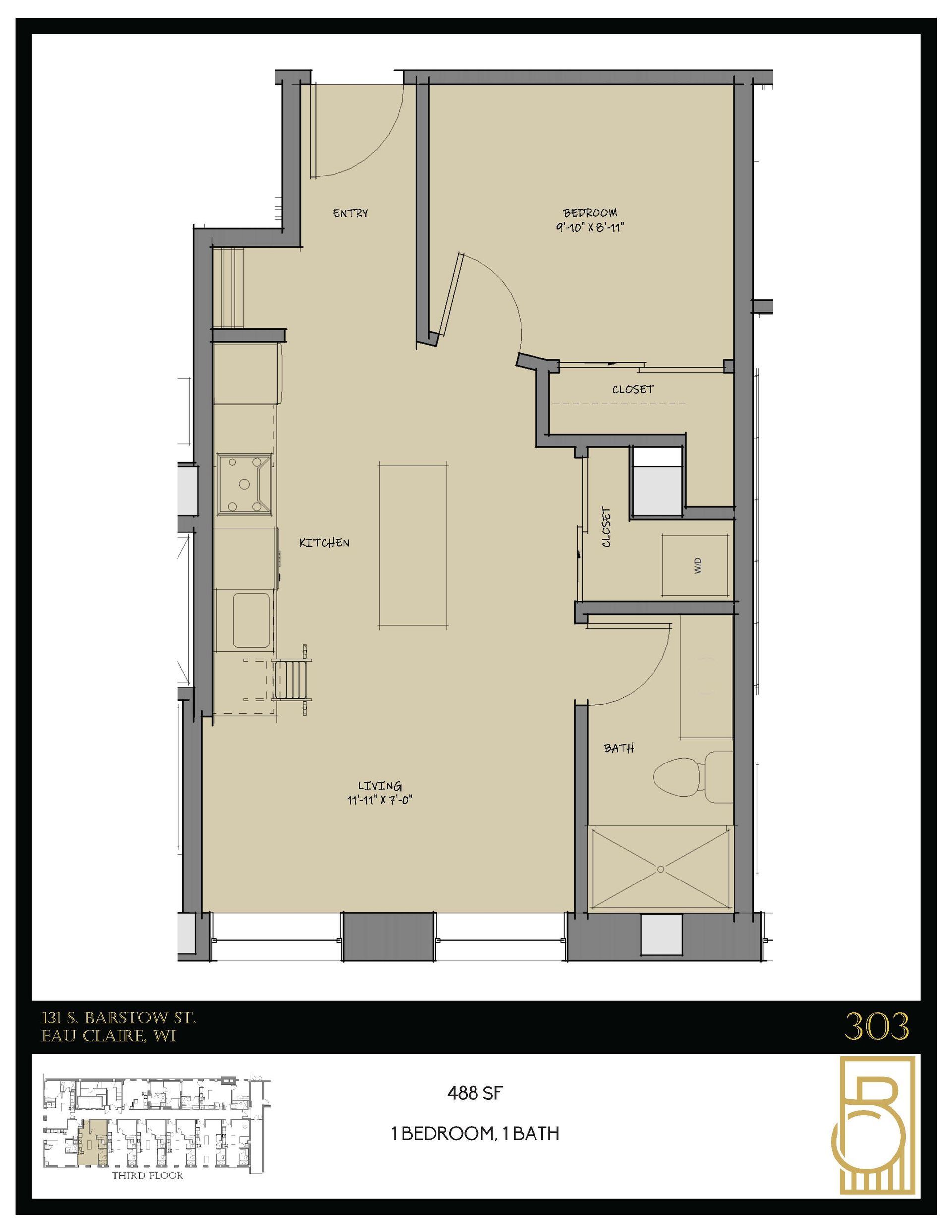 A drawing of a floor plan for a house