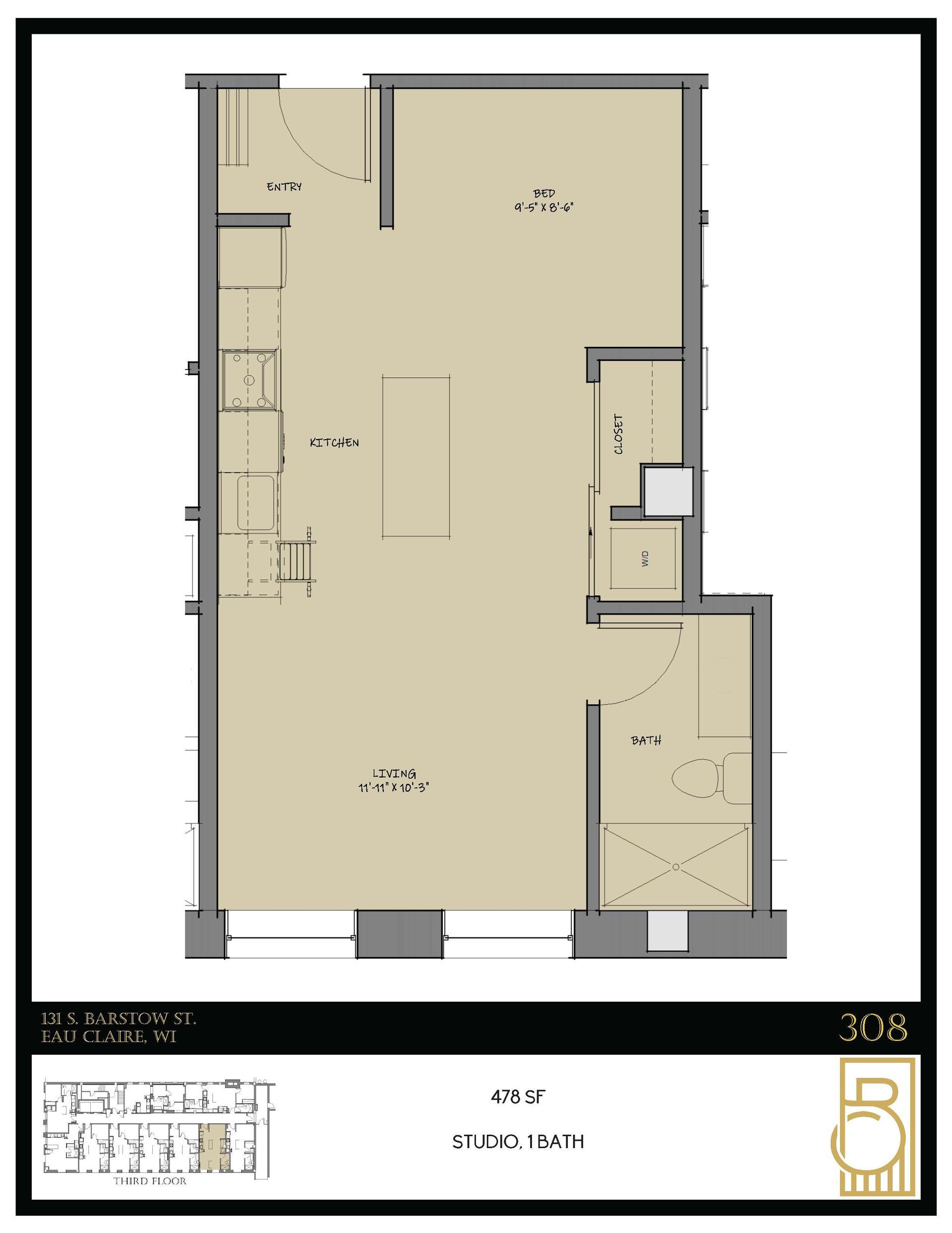 A floor plan of a house with the number 5 on it