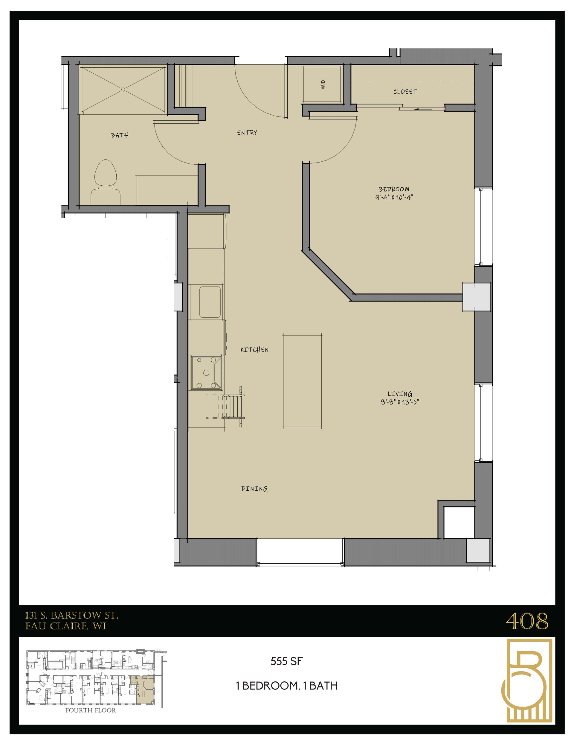 A floor plan of a house with the number 5 on it