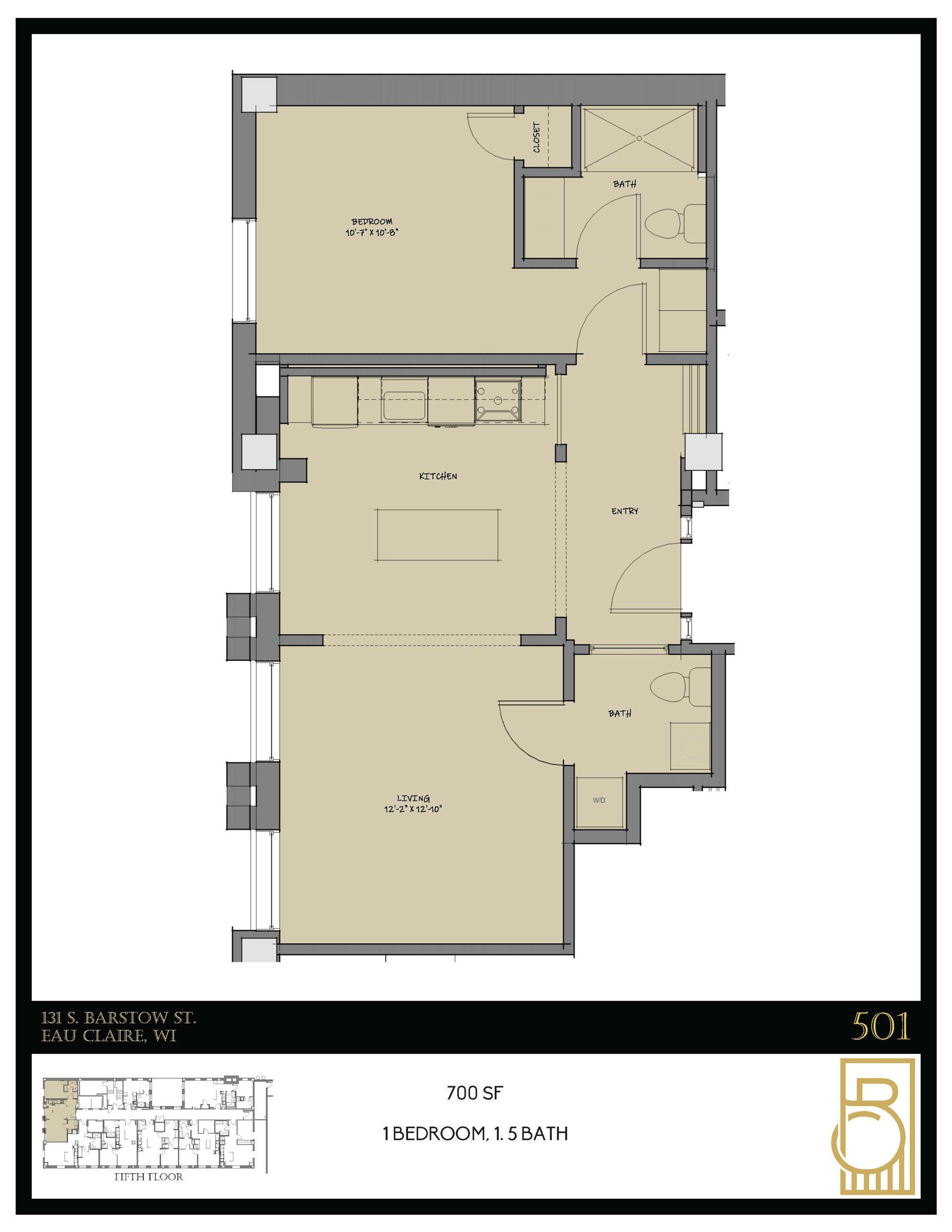 A floor plan of a house with the number 5 on it