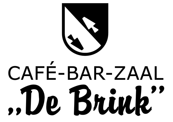 A black and white logo for cafe-bar-zaal de brink