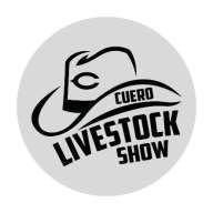 Logo for Cuero Livestock Show: cowboy hat, text