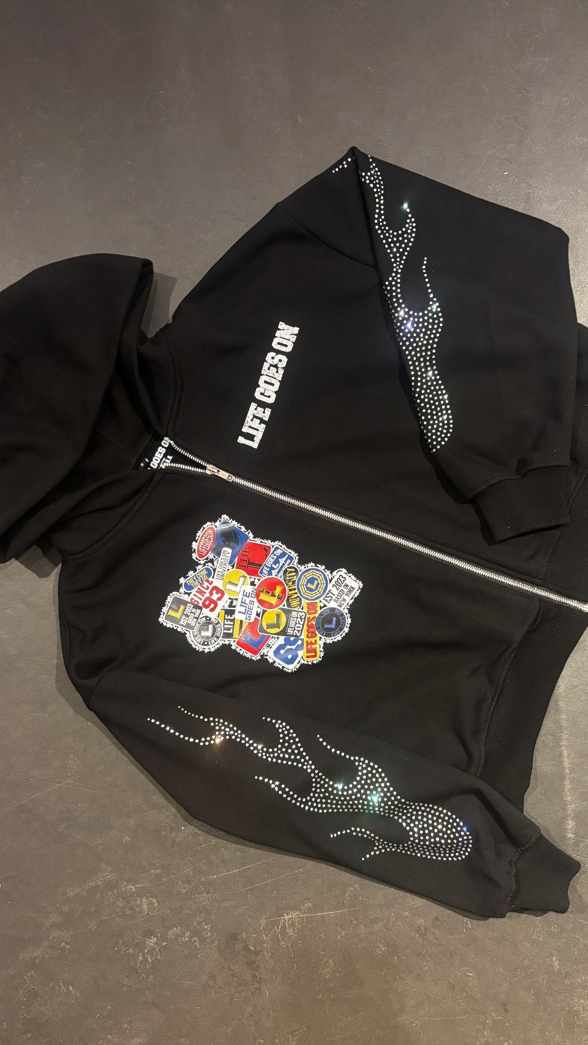 LGO Blk Stone zip up