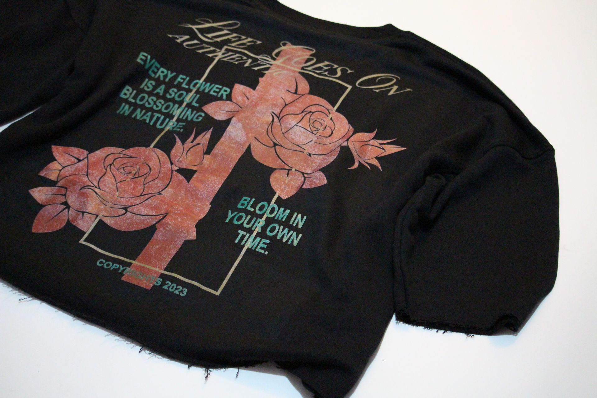 LGO floral trimmed sweater