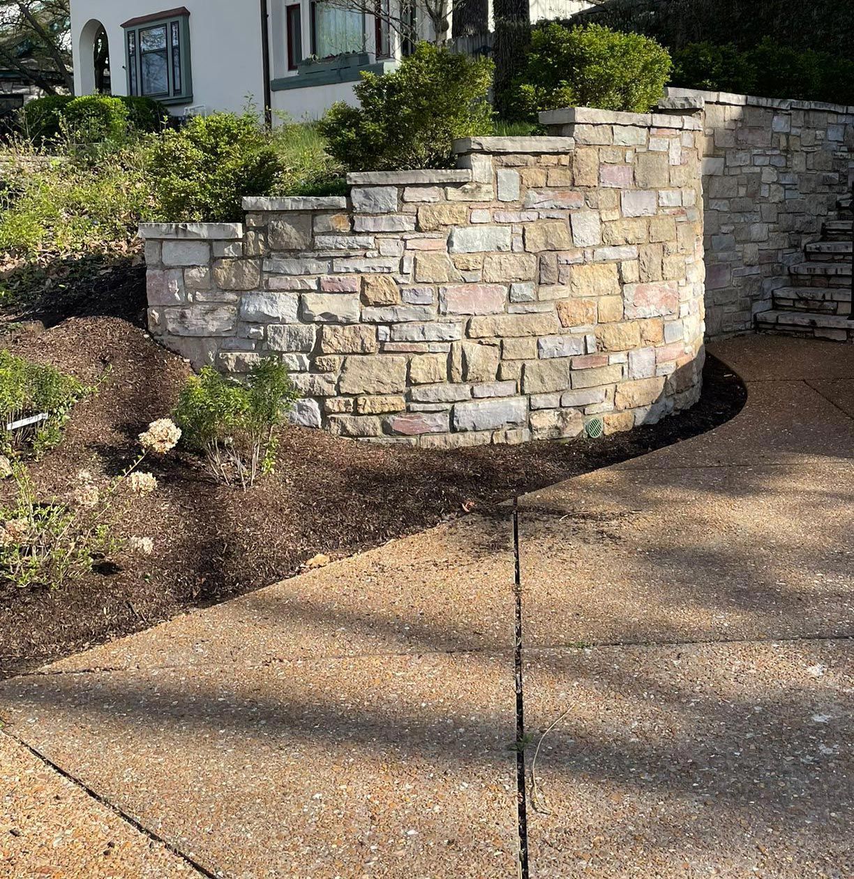 Curbing wall in St. Louis, MO