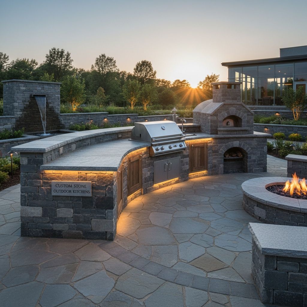 Custom Stone Outdoor Kitchen