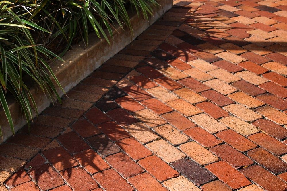 Different colors of paver walkway in St. Louis, MO