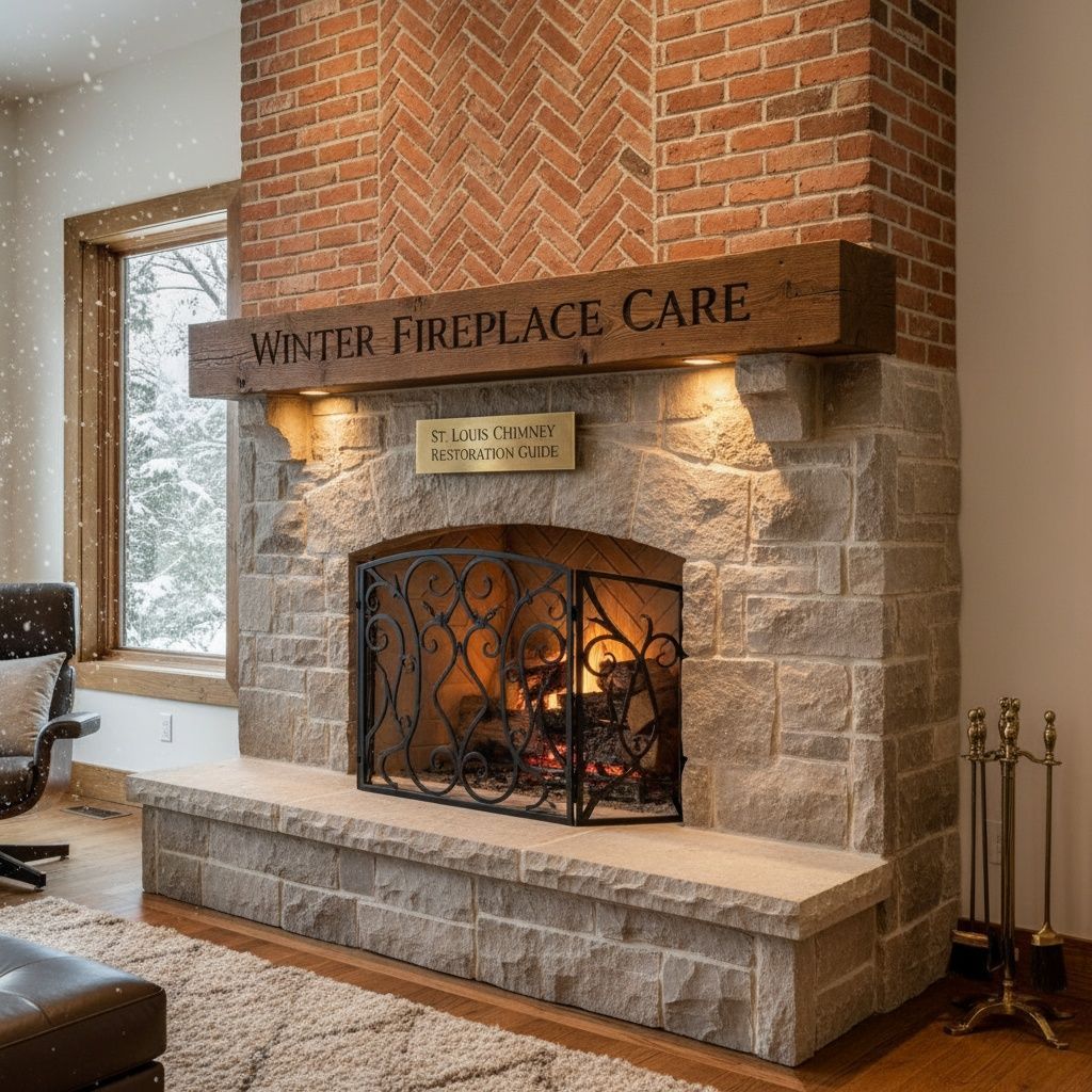 Interior stone fireplace restoration featuring light-colored random rubble stone veneer