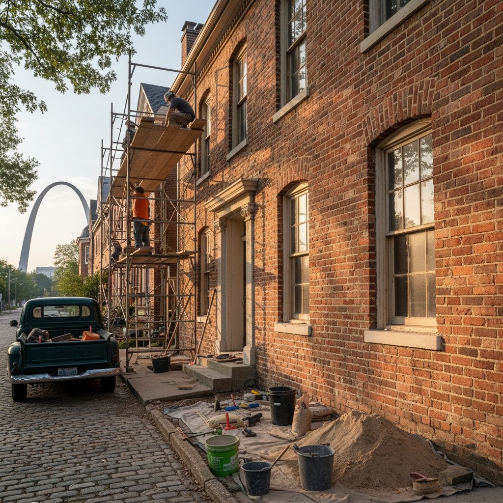 Meticulous tuckpointing revitalizing historic brickwork in St. Louis, MO
