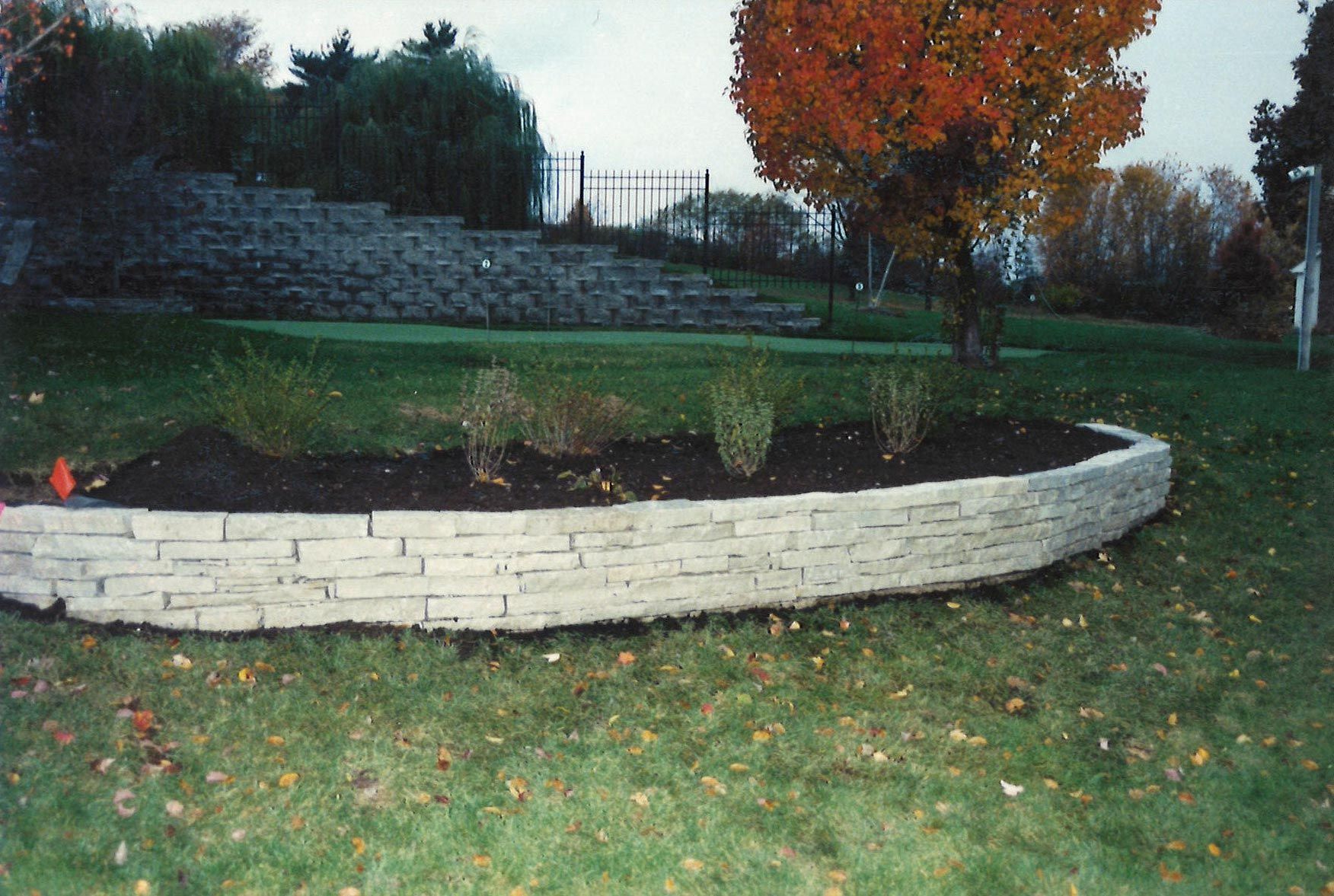 Paver retaining wall in a private property in St. Louis, MO