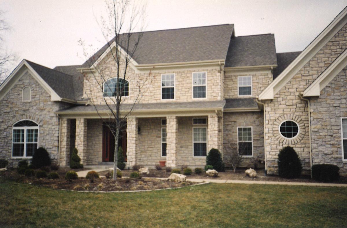 Stone wall on a residential property in St. Louis, MO