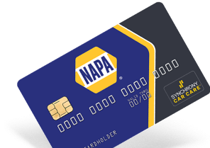 NAPA-branded blue and black auto care loyalty cards with gold accents and chip details | Bob's Main Street Auto & Towing