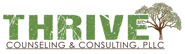 A logo for thrive counseling and consulting