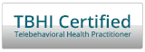 A tbhi certified telebehavioral health practitioner logo