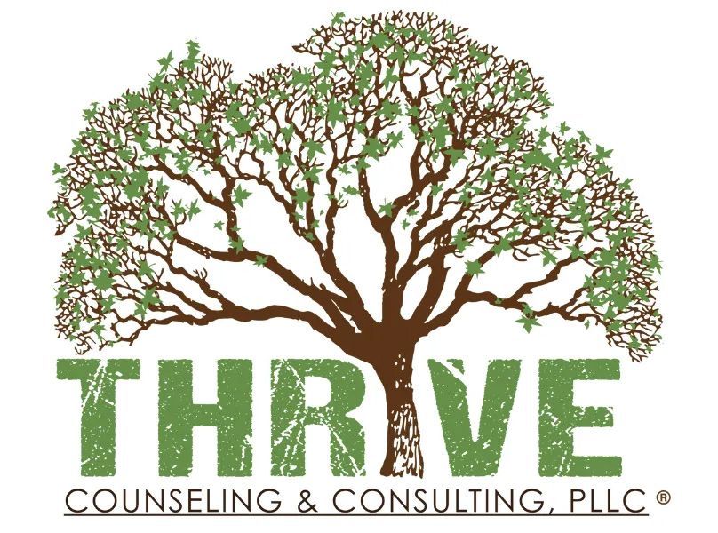 A logo for thrive counseling and consulting