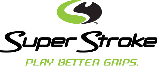 The logo for super stroke play better grips.