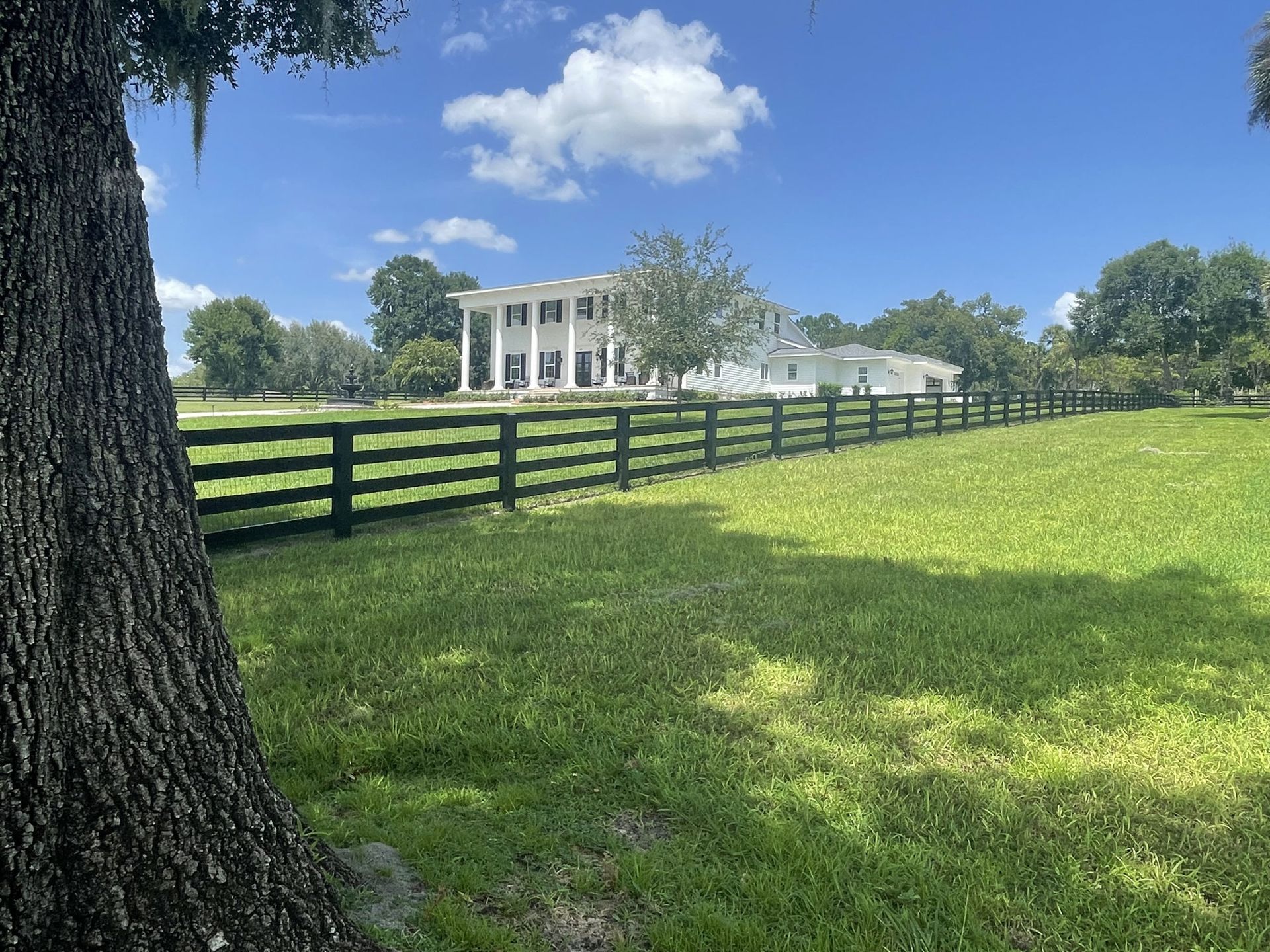 black wood and wire fence