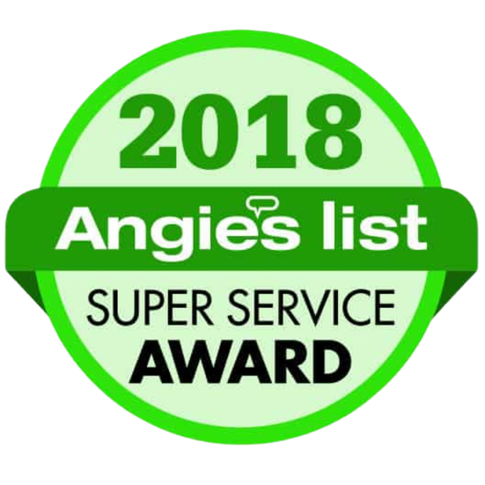 The logo for the 2018 angie 's list super service award