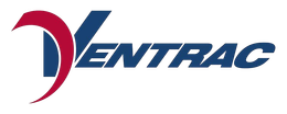 A blue and red logo for a company called entrac