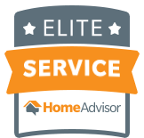 A logo for an elite service home advisor.