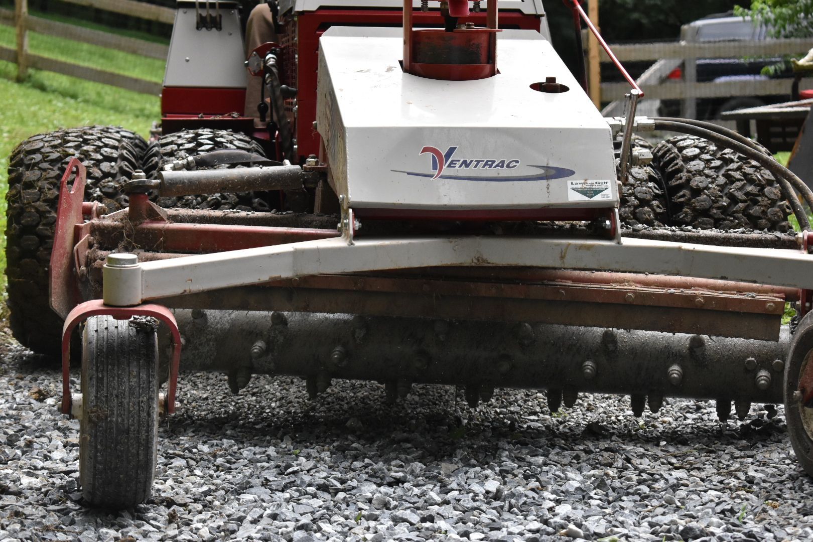A machine that says ventrac on the side of it