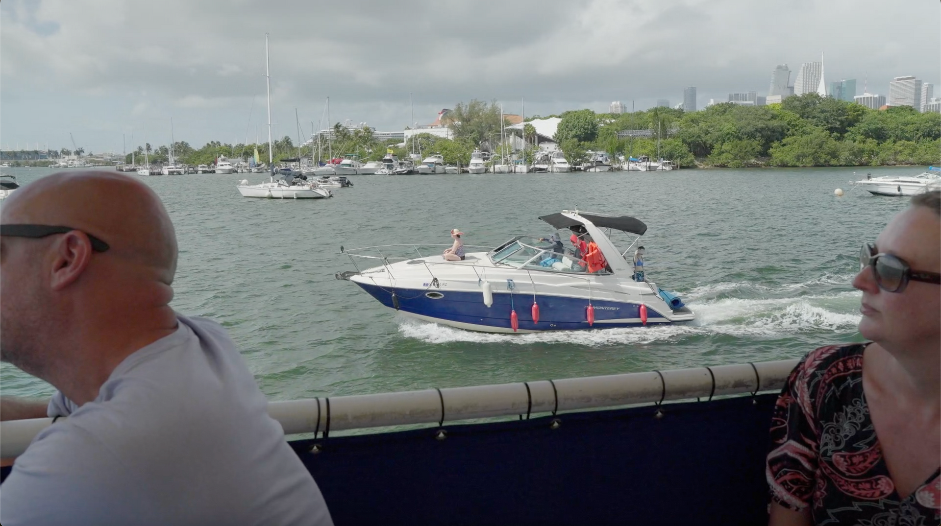 Passengers enjoying the South Beach Boat tour from Bayside
