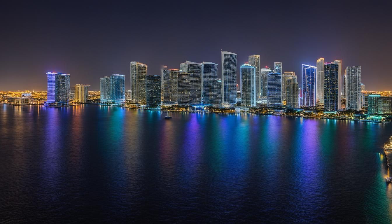 The beautiful Miami Skyline during the Miami Evening Cruise.