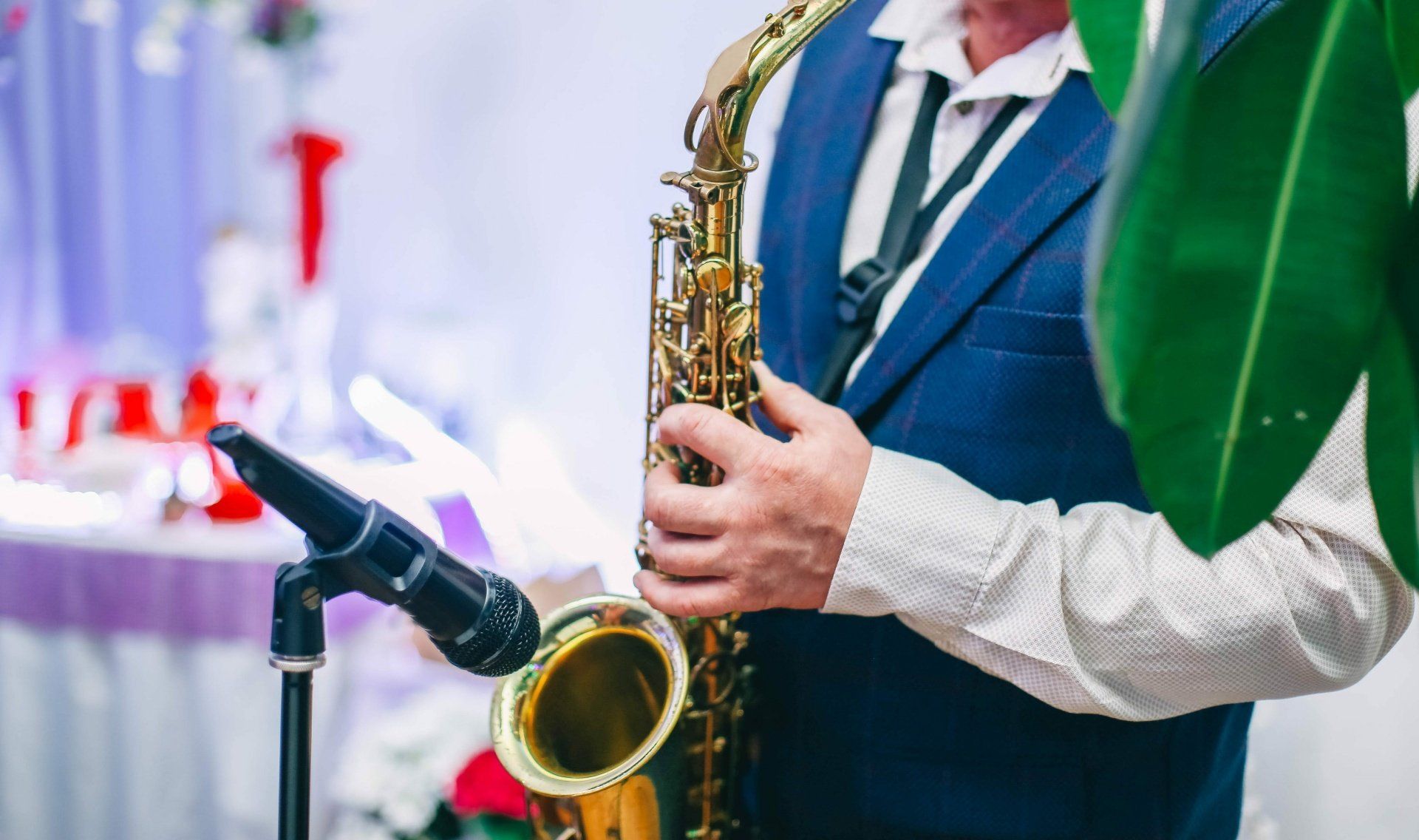 Saxophone playing at a wedding