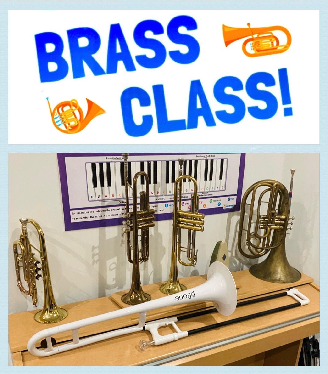 Children playing brass instruments