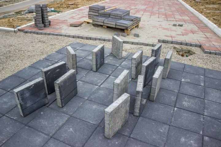 Grey Cement Blocks Getting Placed — Garden Supplies Mid North Coast, NSW