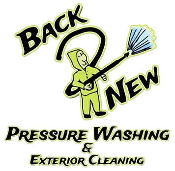 A logo for back 2 new pressure washing and exterior cleaning